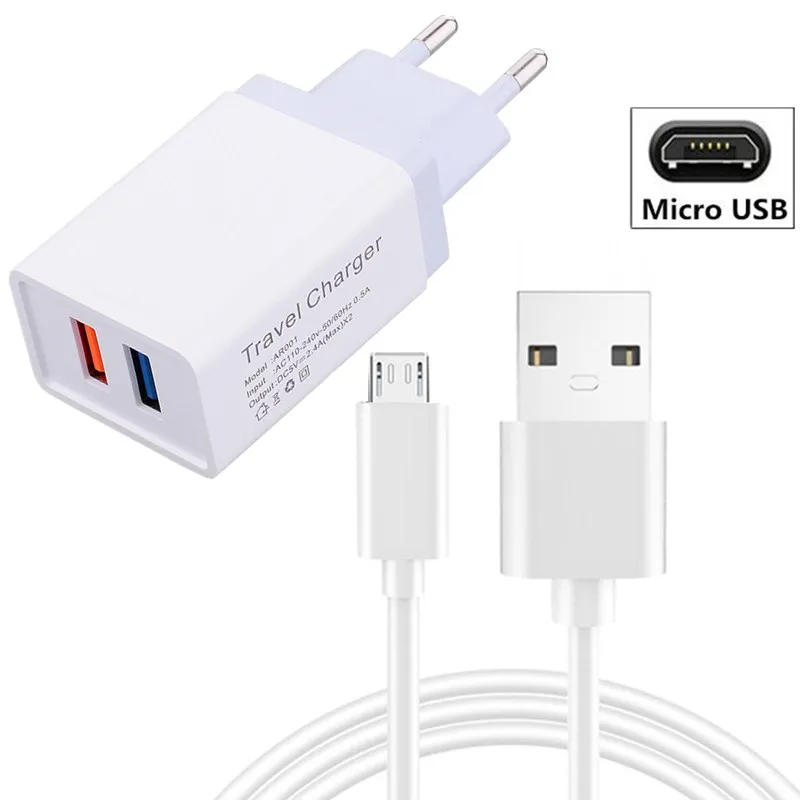 For Nokia 3 5 6 7 8 2.1 3.1 5.1 6.1 Plus 5.3 1.3 X5 X6 X71 X7 Sirocco Cord Dual Ports Wall Charger With Charging Cable | Мобильные