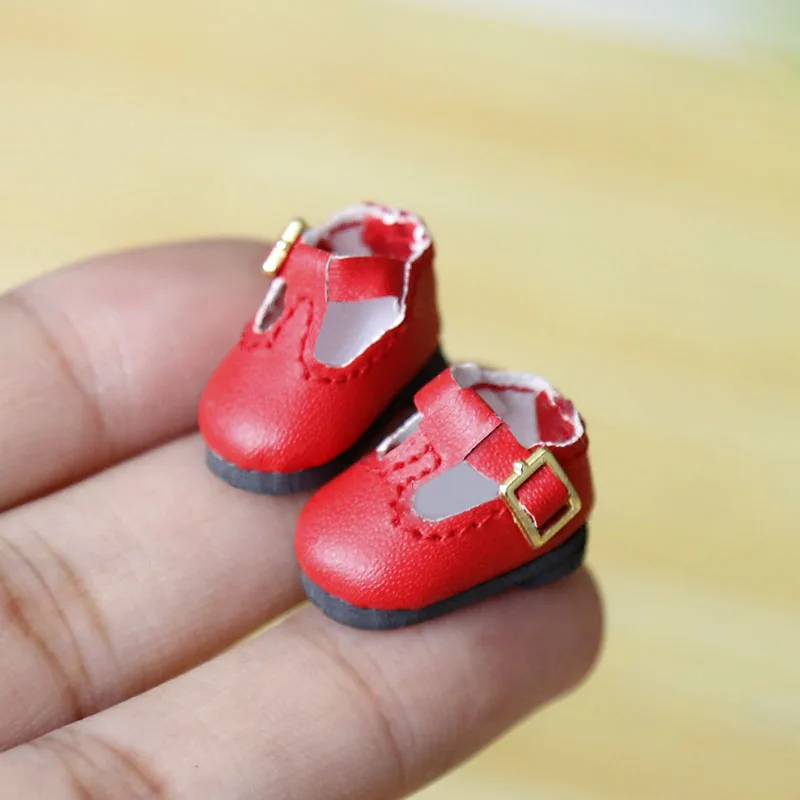 Ob11 детская обувь универсальная с базовым Т-образным японским маленьким кожаным туфлями и 1/12 BJD куклы аксессуары - Цвет: 3 only shoes