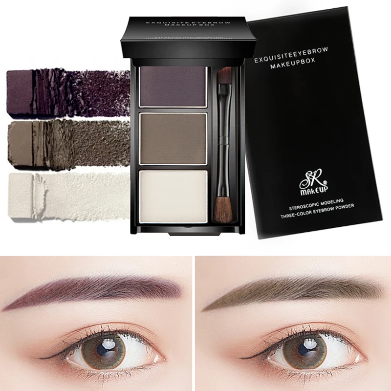 Brow powder natural powder waterproof eyebrow enhancer eyebrow brush lasting makeup eyebrow enhancer 3 colors Brow powder natural powder waterproof eyebrow enhancer eyebrow brush lasting makeup eyebrow enhancer 3 colors