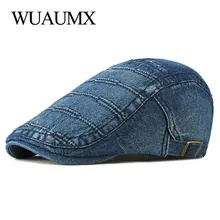 Wuaumx – bérets unisexe pour hommes et femmes, chapeau de printemps et d'été à visière en Denim, casquette de lierre à visière, chapeau de canard bleu, casquette de peintre décontracté
