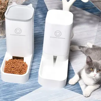 

Dog Cat Automatic Feeder Safety Water Drinker Food Dispenser Puppy Kitten Feeding Bowl Pet Supplies