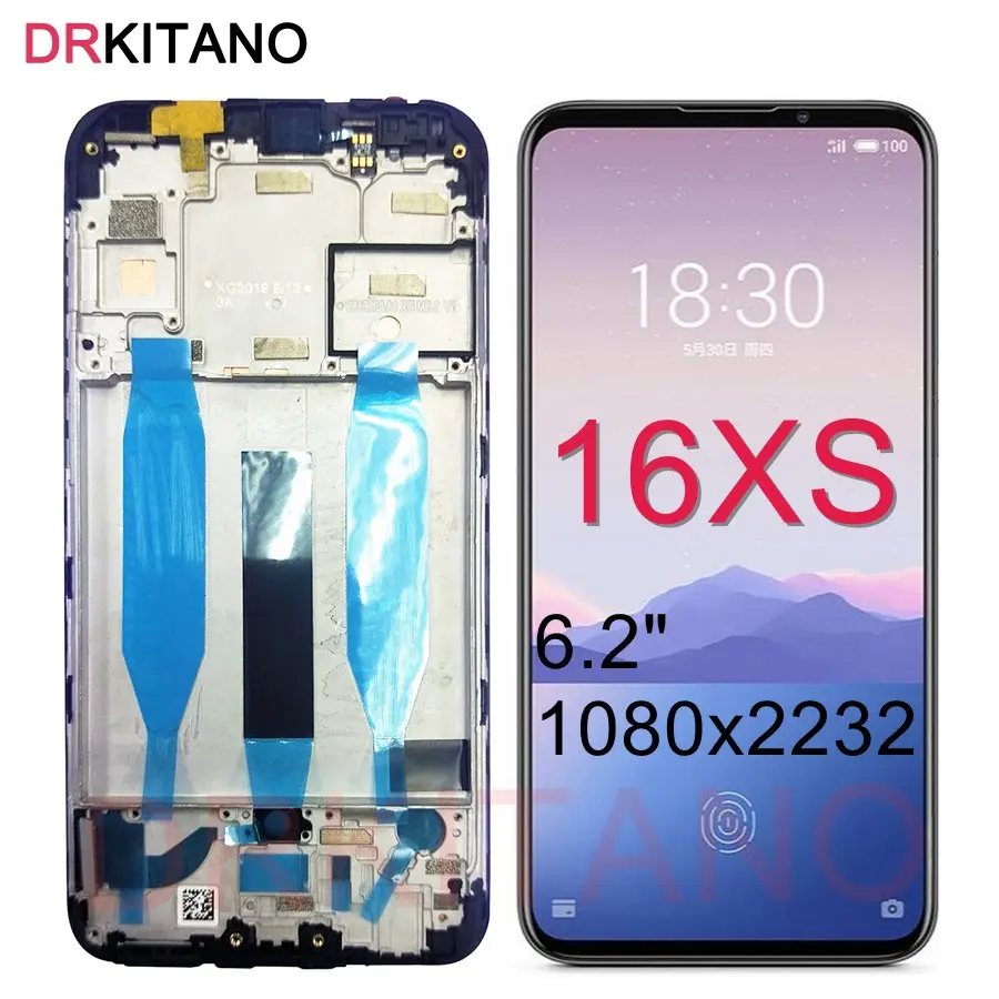 

DRKITANO M926Q Display For Meizu 16XS LCD Display Touch Screen Digitizer With Frame For Meizu 16 XS 16XS LCD Screen Replacement