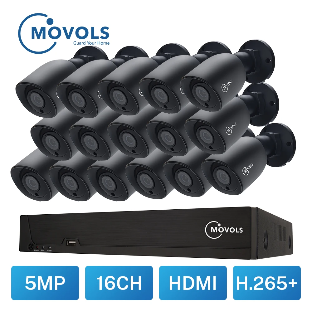 Камера видеонаблюдения MOVOLS 5 МП 16 каналов H.265 XVR HD 16x5 Мп 2560*1920|Система наблюдения| |