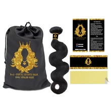 С логотипом бренда на заказ виргинские волосы пучок упаковки атласные сумки и бирки, человеческие волосы для наращивания Упаковочные сумки, ярлыки