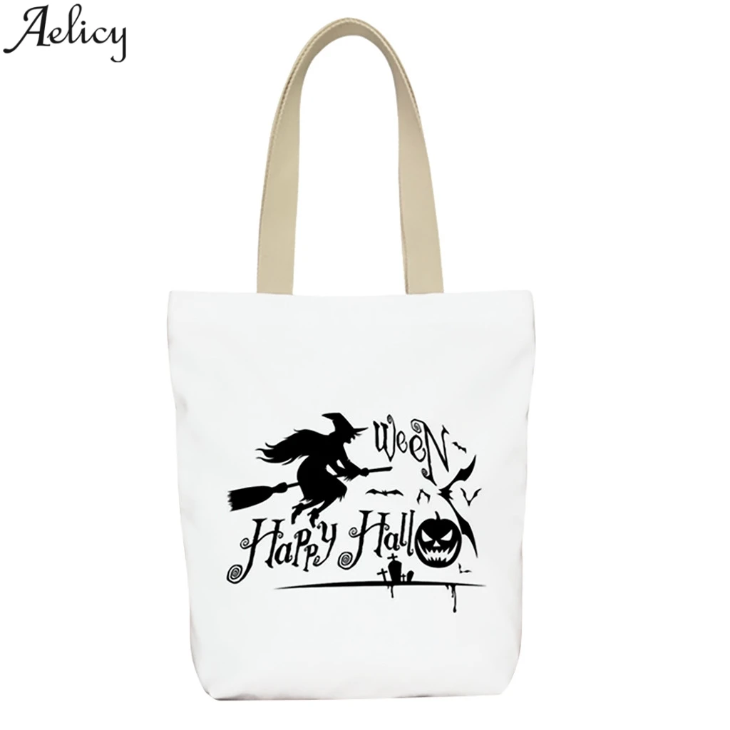 Aelicy 2020 Halloween Pumpkin Animal Pack Funny Men and Women Cartoon Print Clutch Fashion Shoulder Messenger White Handbag | Багаж и