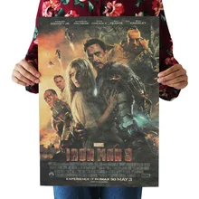 [A419] Железный человек 3 Ностальгический ретро плакат из крафт-бумаги экран для помещений кафе декоративная живопись