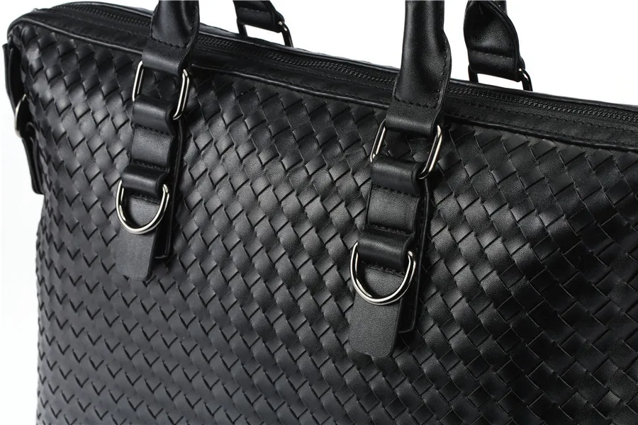Портфели кожа для Для мужчин юристов Бизнес итальянские кожаные сумки мужские трикотажные офисные чемоданы Исполнительного директора для 14-дюймовый ноутбук