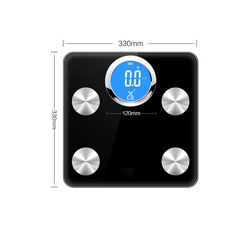 

Bluetooth Mobile Phone APP Weight Scale Body Fat Scale Intelligent Body Measurement Electronic Weight Scale Display Temperature