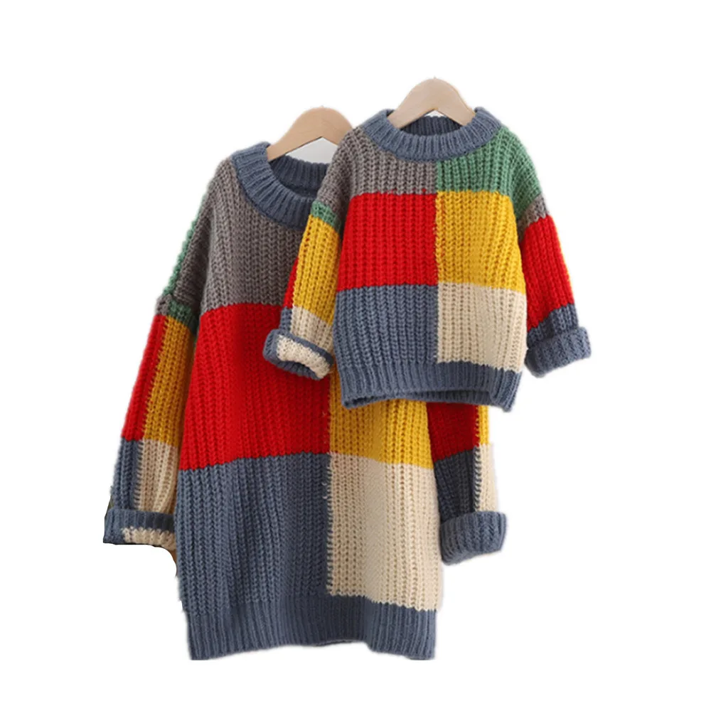 Одинаковые свитера для семьи, одежда, теплая одежда из мохера с длинными рукавами для мамы и дочки, Рождественский свитер «Мама и я» - Цвет: HFF31