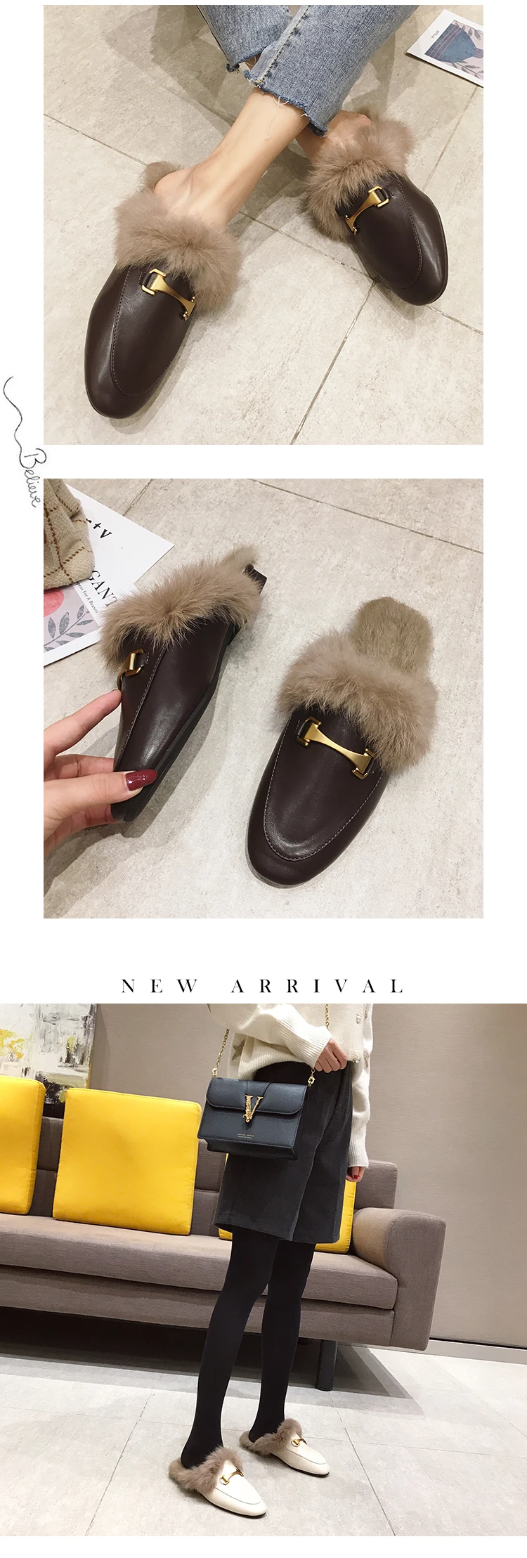 Shoes Woman Winter Slippers Luxury Slides Pokemon Plush Cover Toe Platform Mules Women Designer Fur New Flat Basic Cotton