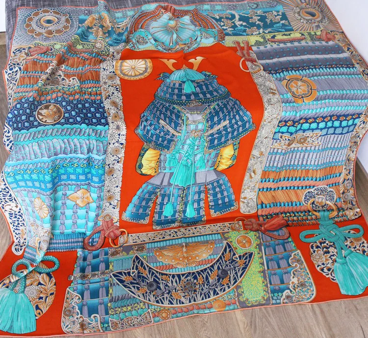 

Pure Silk Cashmere Blended Scarf Female Winter Warm Square Large Scarves Lady 140*140cm Handmade Border Shawls Wraps Pashmina