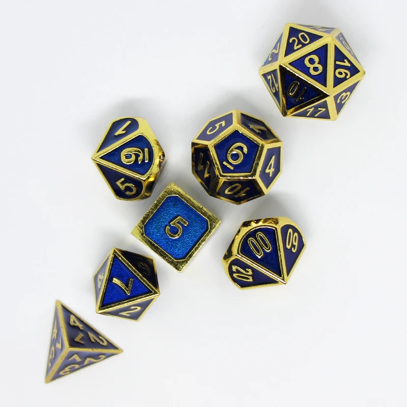 Металлические кости dnd Набор кубиков rpg многогранные Твердые кубики настольные