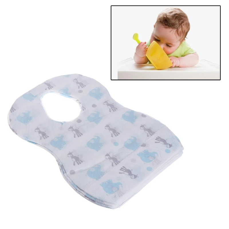 child safety seat 10/20pcs/lot Sterile Disposable Bib Children Baby waterproof Eat Bibs With Pocket Baby kid scarf bib saliva towel bib Convenient custom baby accessories