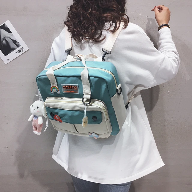 Mochila pequeña para mujer, Mochila escolar de nailon resistente al agua,  bolso informal japonés para chica joven - AliExpress