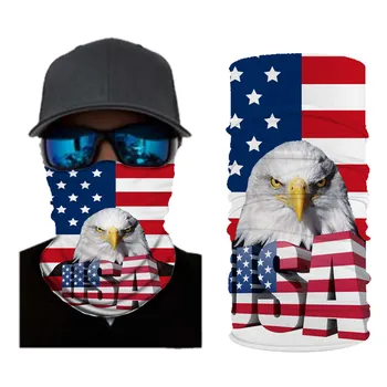 

Hot Selling American Flag Digital Printing Magic Face Towel Multi-purpose Outdoor Face Mask Scarf Wrist Bandana Sweatband