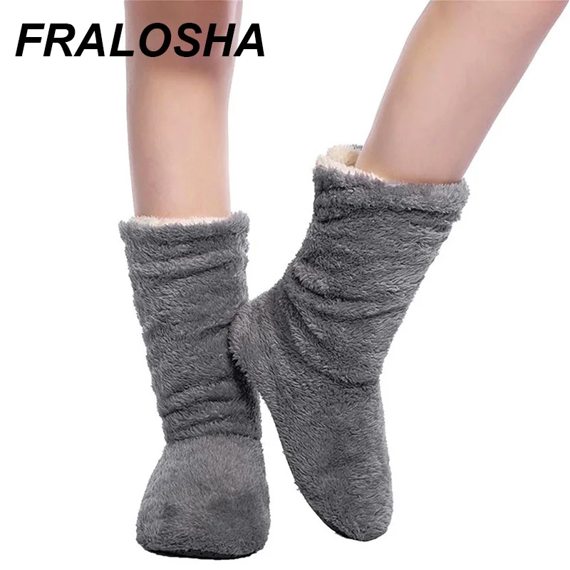 Оптовая продажа женские плюшевые домашние тапочки FRALOSHA носки для пола из