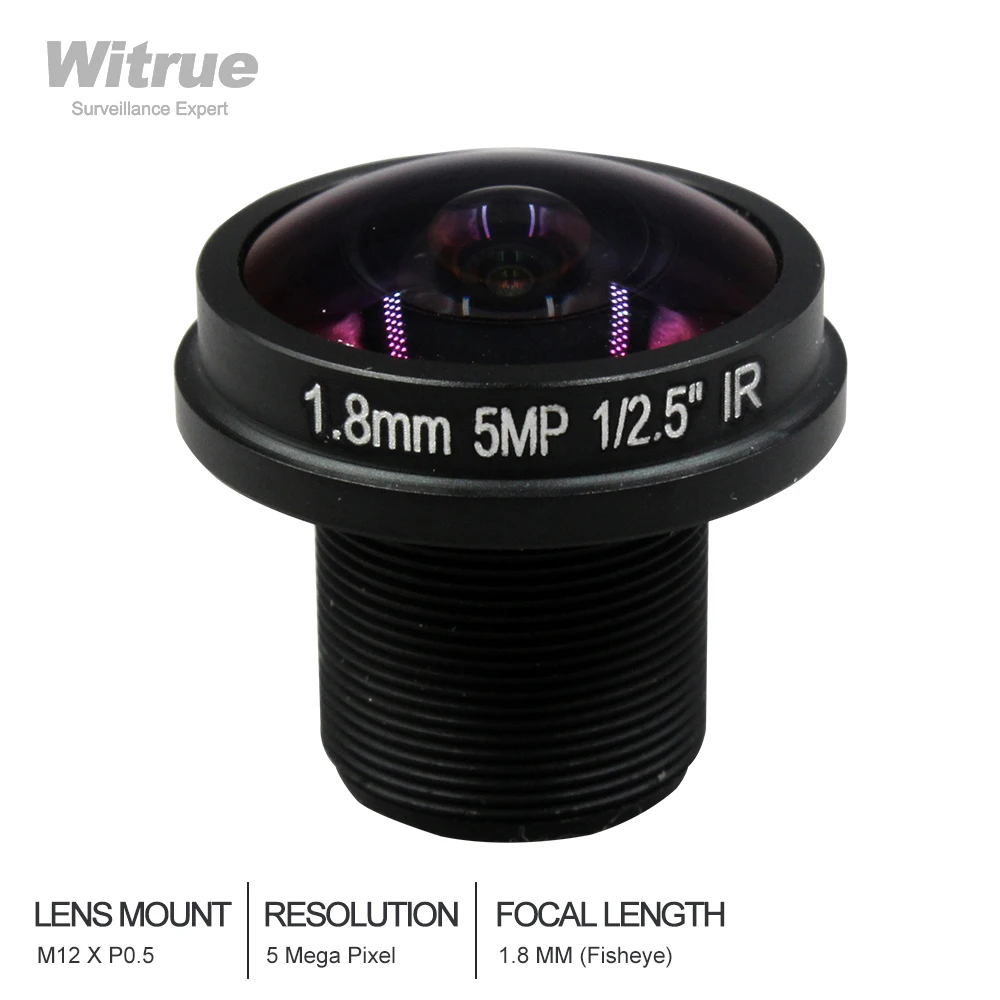 Witrue Рыбий глаз объектив для камеры видеонаблюдения 5MP 1 8 мм M12 180 градусов широкий