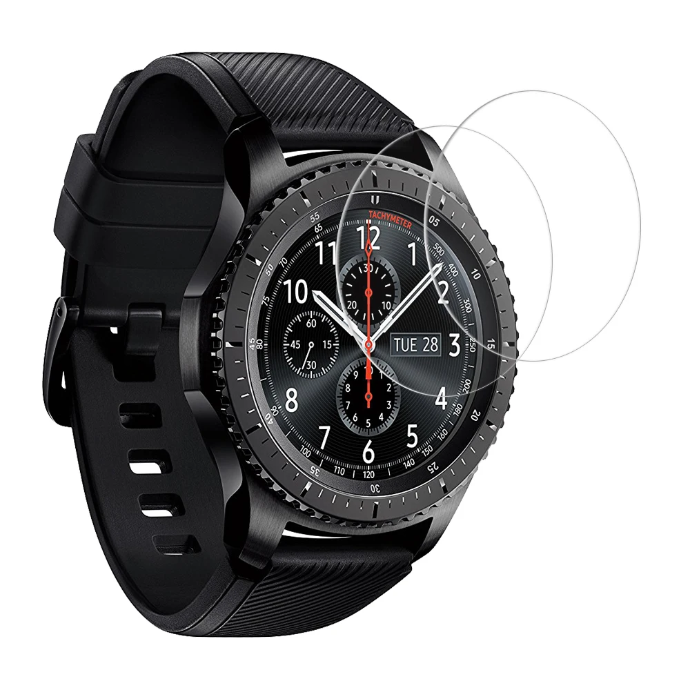 

2Pcs Tempered Glass Screen Guard For Samsung Gear S3 Smartwatch Protective 9H Ultra Clear Film Watch Screen Protector On Gear S3