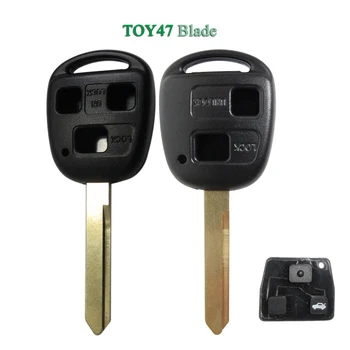 

Bilchave 2/3 Buttons Car Remote Car Key Shell Fob For Toyota Yaris Avensis Key Case With Toy47 Uncut Blade Replacement