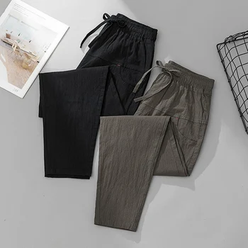

4xl plus big size panty women spring winter autumn 2020 clothing pure color elastic waist trousers casual pants female A5325