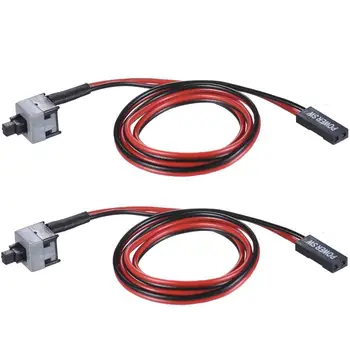 

2 Pack 2 Pin SW PC Power Cable on/Off Push Button ATX Computer Switch Wire 45cm