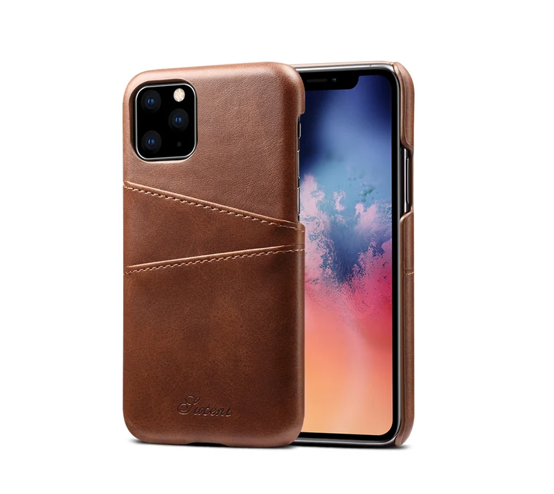 Роскошный кожаный чехол для телефона iPhone 11 Pro, мягкий на ощупь, кредитный держатель для карт, чехол для мобильного телефона