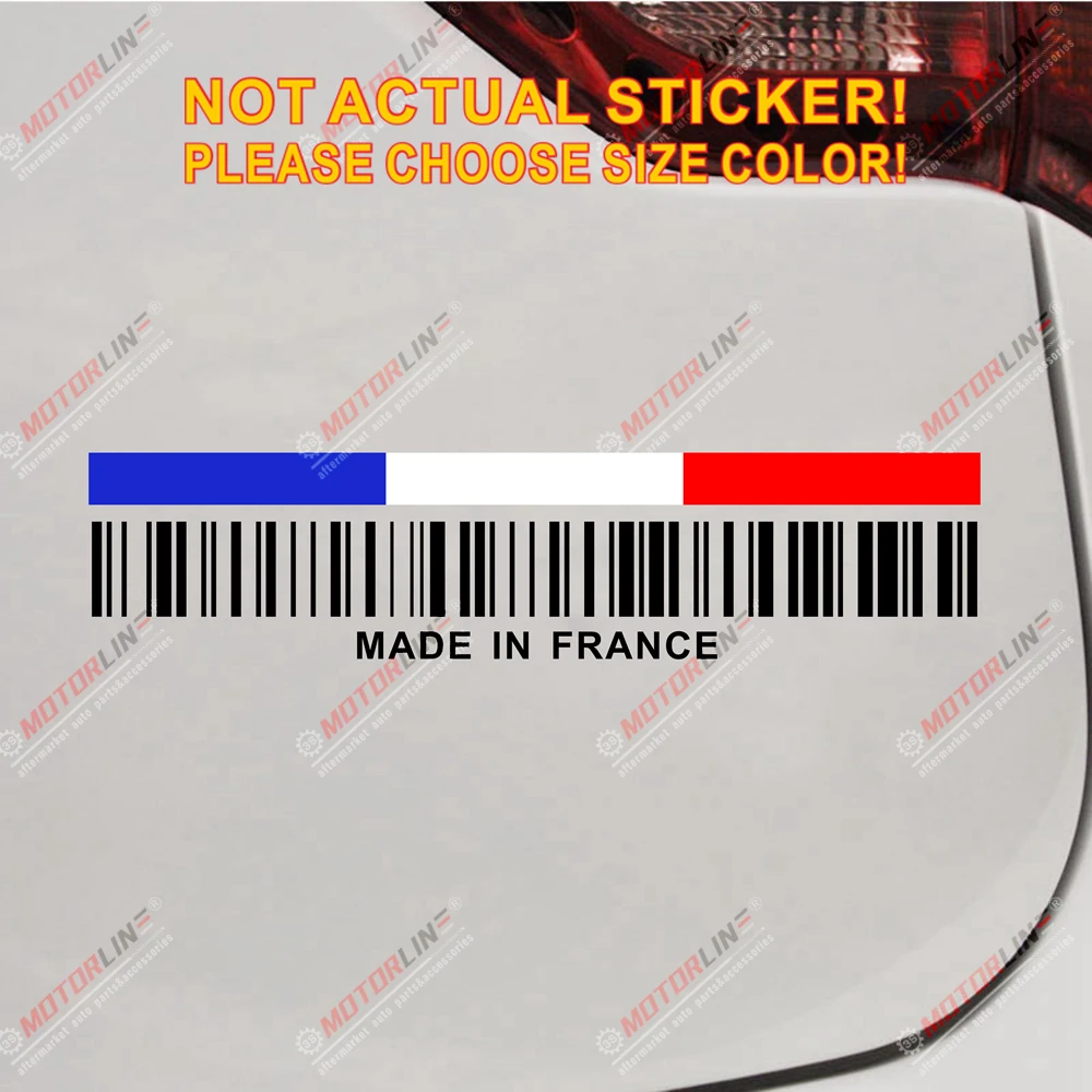 UPC штрих код изготовленный во Франции с флагом забавная наклейка для автомобиля