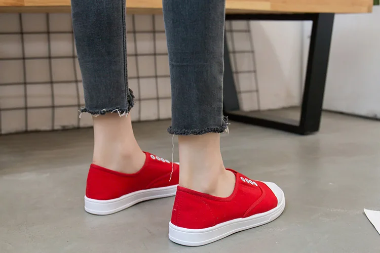 Adult canvas casual shoes woman flats 2019 solid comfortable flat with sneakers women shoes slip-on ladies shoes women sneakers (10)