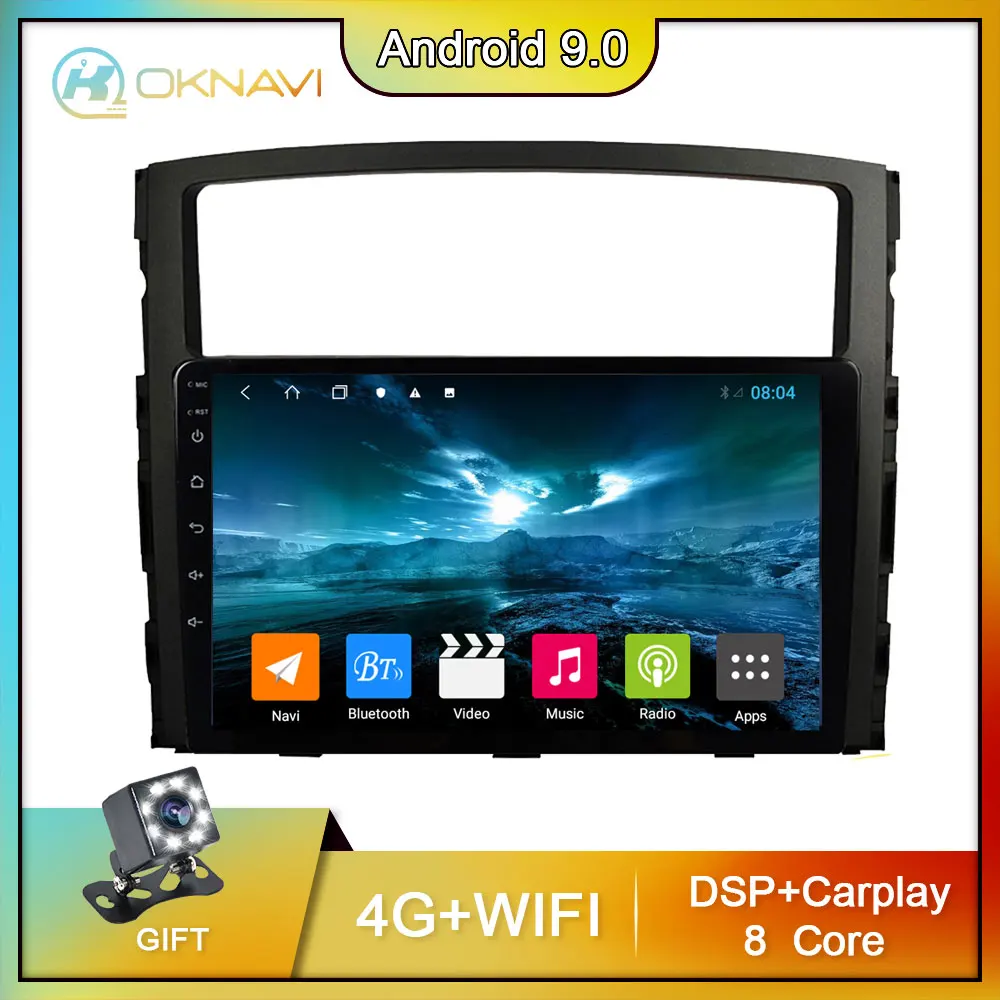 

OKNAVI 4G Android 9.0 Car Multimedia Video Player For Mitsubishi Pajero V80 V90 2009-2016 Carplay DSP RDS Navigation GPS 2 Din