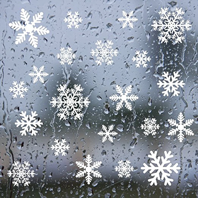 Merry Christmas Snowflake Window Sticker Frozen Party Winter Wall Stickers DIY Happy New Year Xmas Decor Shop Window Ornaments