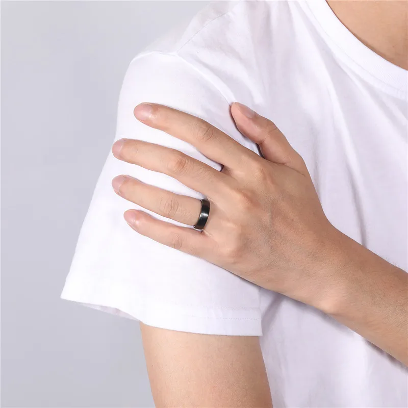 wedding rings finger rings fashion rings engagement rings couple rings stone rings 4/6/8mm Ceramic Ring Black Wedding Engagement Band Brushed Flat Comfort Fit Men Women Fashion Jewelry