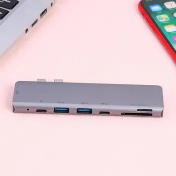 

Dual USB Type C Converter to 4K HDMI USB C USB 3.0 TF Memory Card Built-In Conversion Chip Plug and Play Reader Adapter