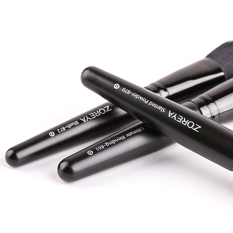 ZOREYA 3Pcs Class Black Makeup Brushes Super Soft Face Make Up Brush Set Blush Slanted Powder Ultimate Blending Beauty Tool