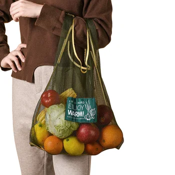 

Mesh See Through Reusable Durable Large Capacity Shopping Bag Portable Fruit Vegetable Opne Bag For Supermarket Daily Shopping