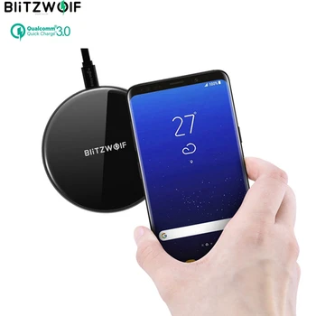 

BlitzWolf QI Wireless Charger Fast Desktop US EU Mobile Phone Charger 5W 7.5W 10W Fast Charging Pad For iPhone X For Samsung