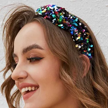 

2019 Fashion Bohemian Crystal Sequins Hair Bands For Women Rhinestone Hairband Beads Bezel Girls Hair Accessories Simple Headwea