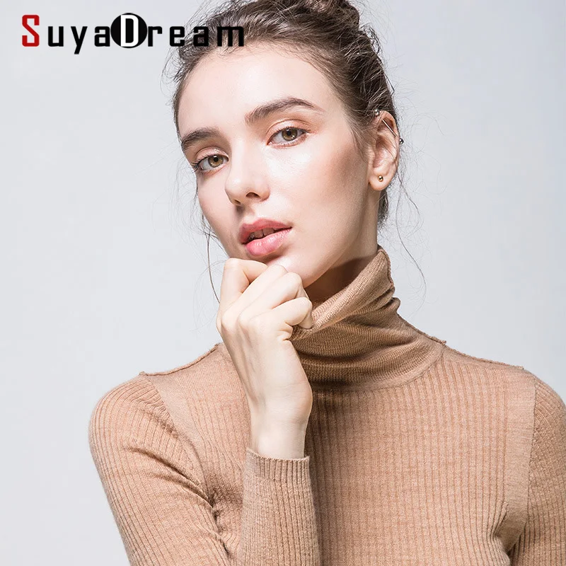 Women Wool Pullover 100%Merino Wool Sweater For