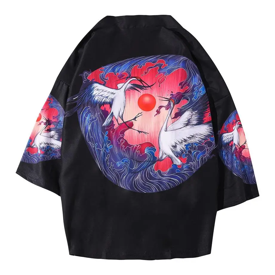 Японские кимоно кардиган для мужчин haori yukata мужской самурайский костюм одежда кимоно куртка мужское кимоно рубашка юката haori - Цвет: style C