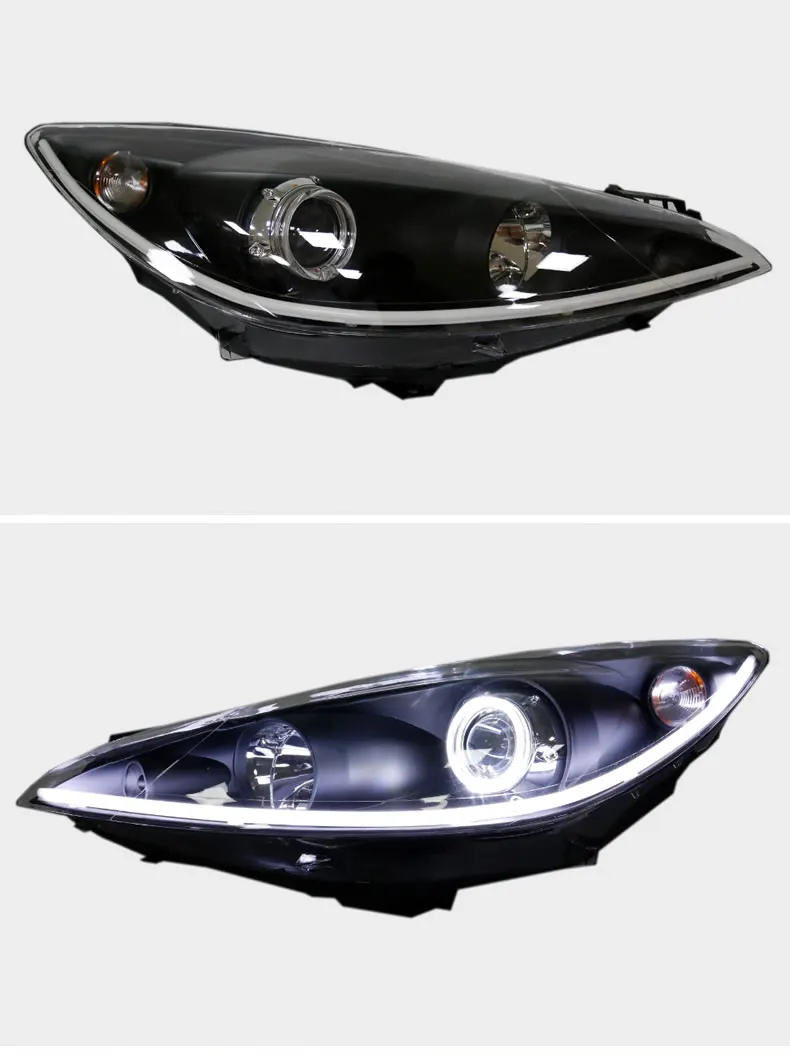 Eosuns led hidヘッドライトヘッドランプアッセンブリープジョーrcz