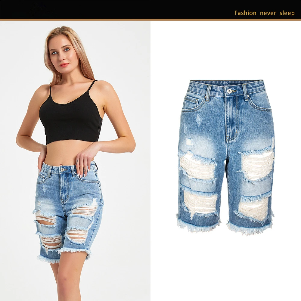 ripped bermuda shorts womens