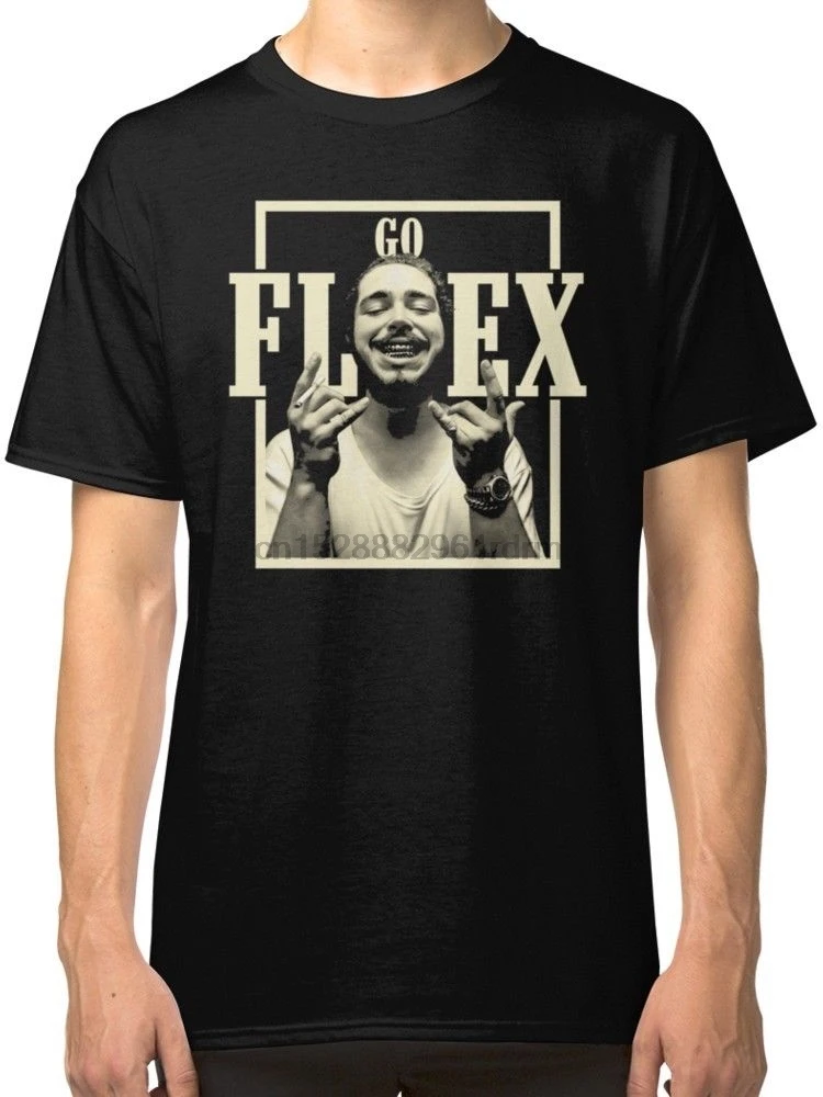 Мужские футболки с короткими принтами и надписью Post Malone Go Flex #2 черные одежда