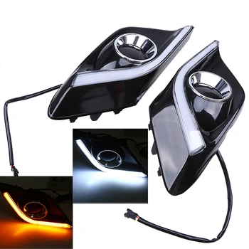 

POSSBAY 1 Pair White+Yellow Light LED Daytime Running DRL Lamps For Mazda Axela 2013-2016 with Turn Signal Light