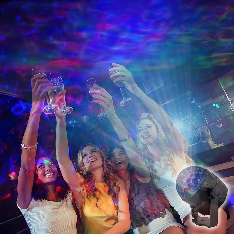 Волшебный шарик для дискотеки праздничное освещение 15 цветов стробоскопы светодиодный водяной волны лампа-проектор с пультом дистанционного управления сценический Бар Свадьба