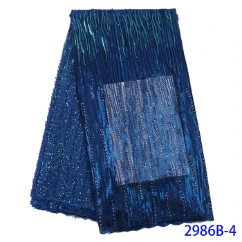 

Hot Sale French Sequence Lace New Style Royal Blue Sequin Lace Fabric For Party Dress Tulle Net Lace Fabric White Blue Green