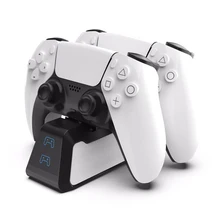 Carregador rápido duplo para ps5 controlador sem fio usb 3.1 tipo-c estação de carregamento doca led berço para sony playstation5 dualsense