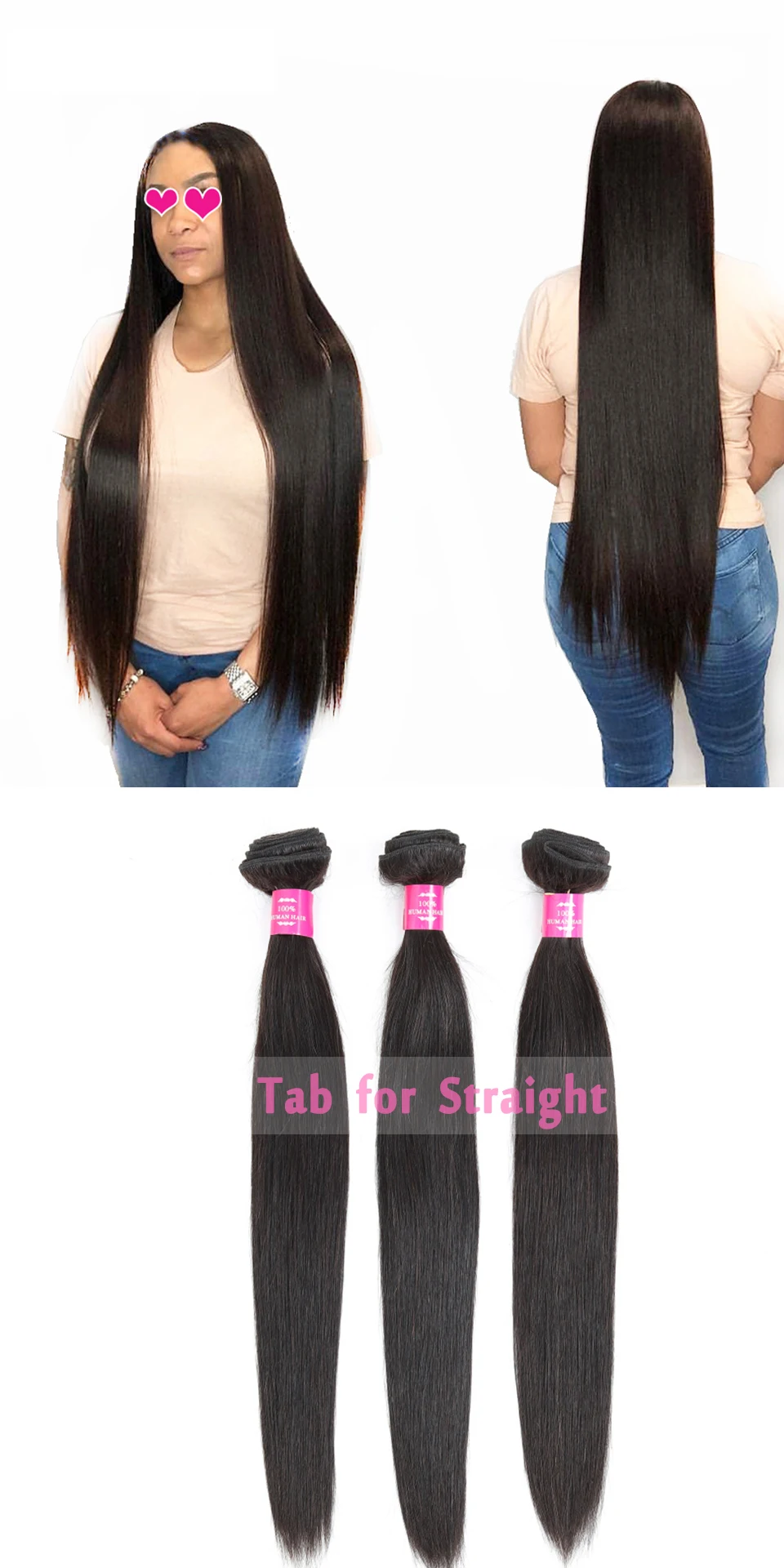 FASHOW -Hair-Products-3-4-Bundle-100-Human-Hair-Weave-Bundles-Remy-Hair-Extensions-Peruvian-Straight