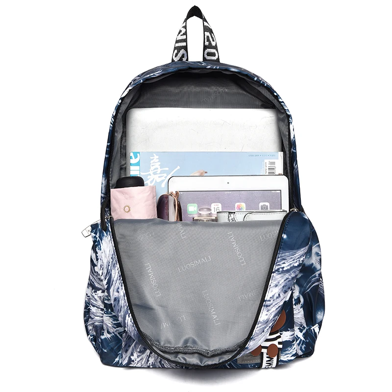 Рюкзак большой емкости печати Дамский Рюкзак Повседневная Студенческая сумка в студенческом стиле