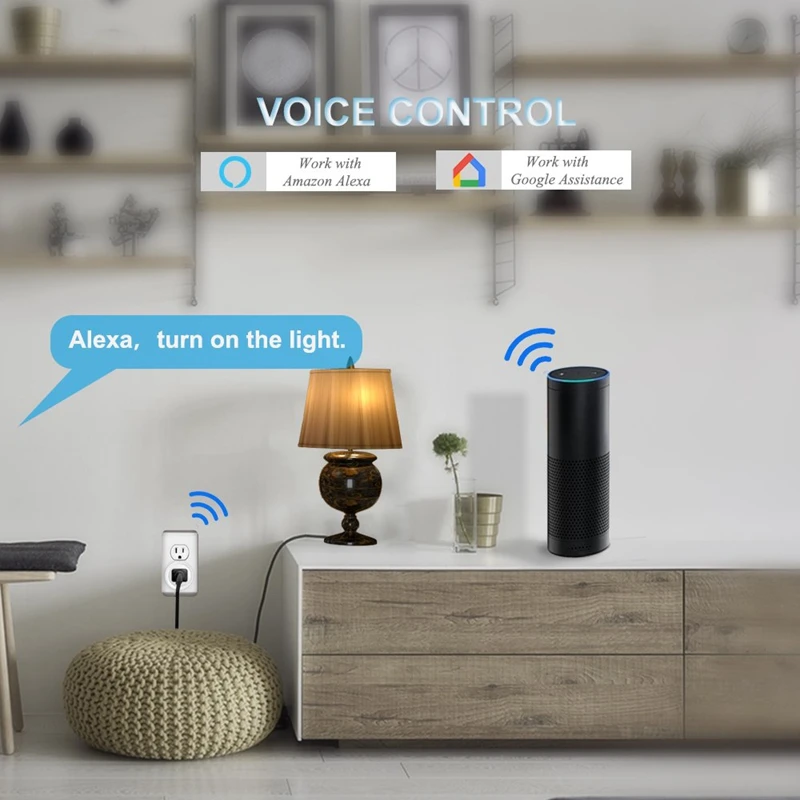 Smart Plug WiFi Mini Socket for Smart Home Remote Control Home Appliances and Electrical Equipment, for Alexa Echo Google Assist