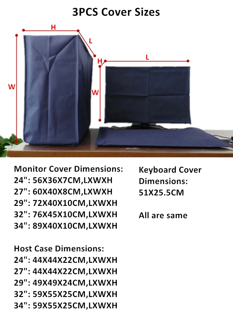 Computer Dust Cover 27 Inch 29 Inch 32 Universal Fits All Dell Sumsung HP Lenovo Benq Computer Monitor Cover Computer Dust Cover