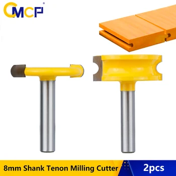 

CMCP Tenon Milling Cutter Bits 2 pcs 8mm Shank Canoe Flute and Bead Router Bit Set Woodworking Tools